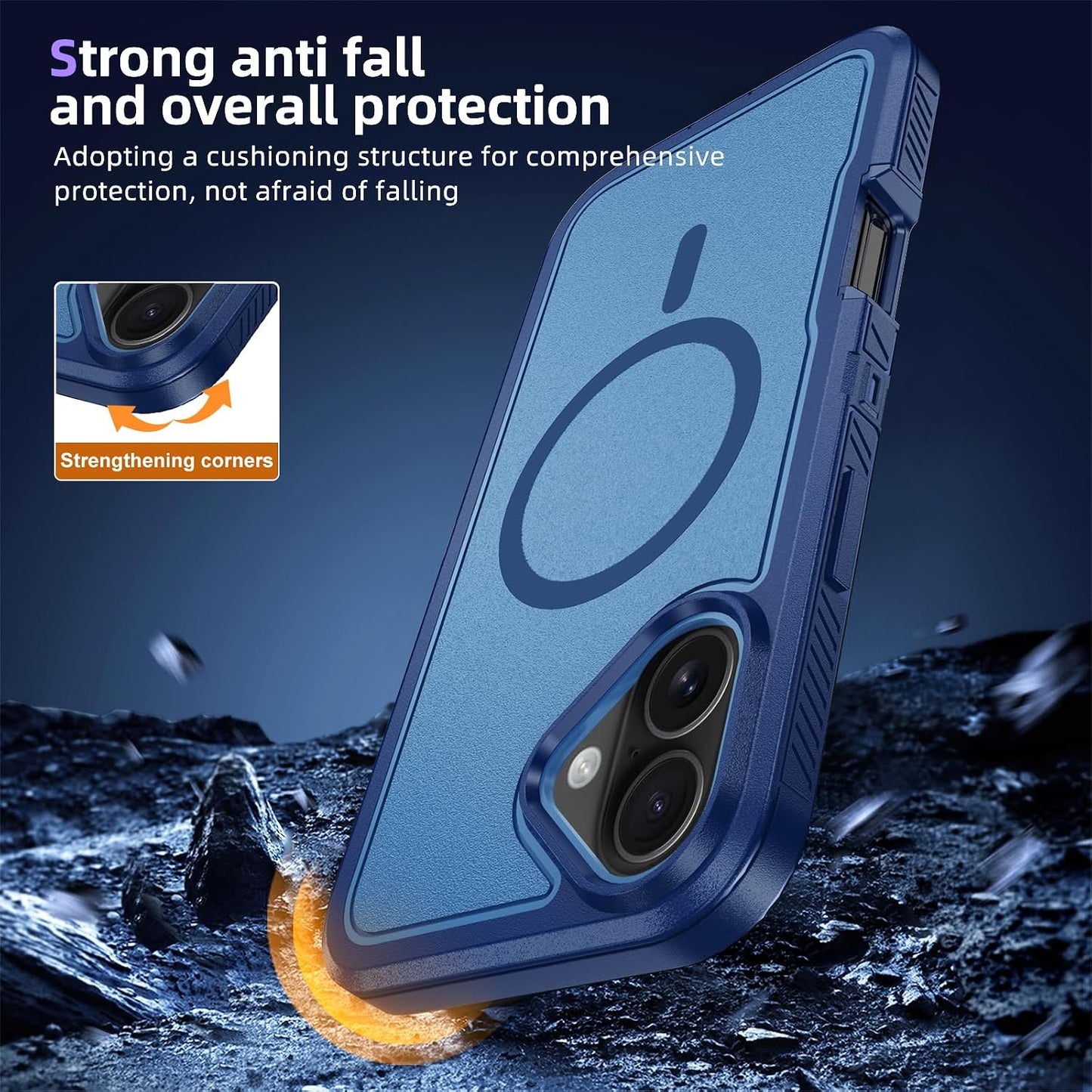 Aimoll-88 16 2X 16 2 for iPhone Case, [Compatible with MagSafe] with Screen Protector Heavy Duty Drop Protection, Full