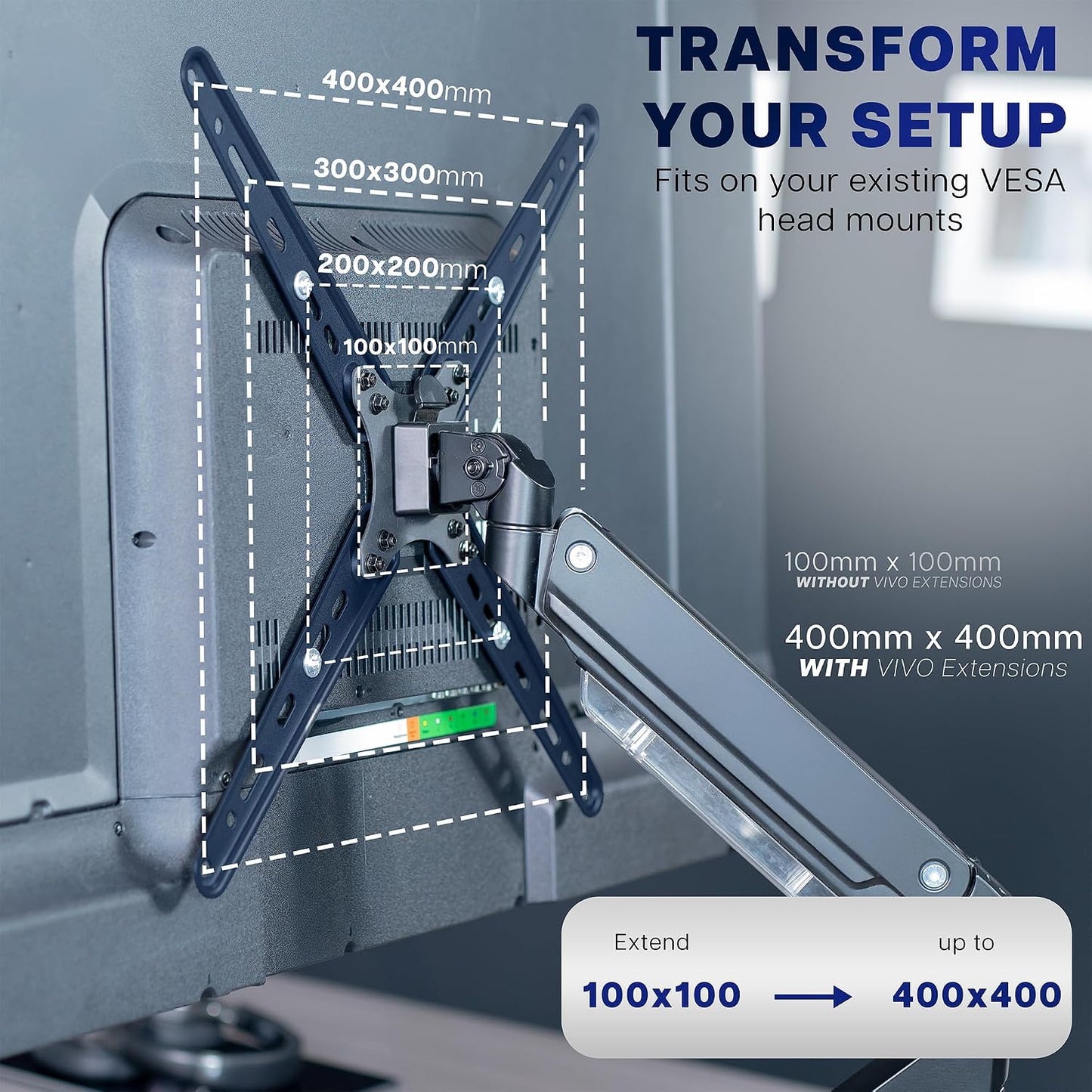 VIVO 32 55 inch 300mm MOUNT-AD600B Steel TV Mount Adapter Brackets for Screens to LCD LED, Conversion Plate Kit, Adds
