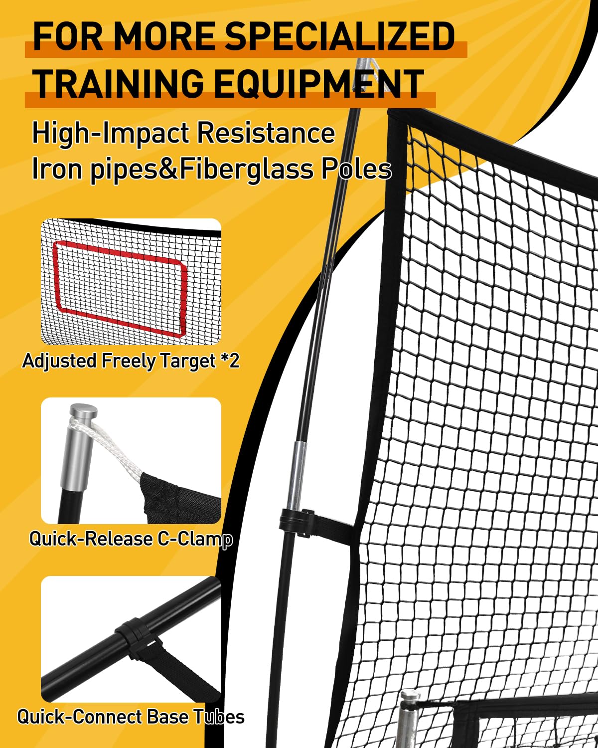 Soccer Rebounder 2In1, Large(7.2’x4’) & Small(7.2’x4’) Dual-Sided Soccer Rebound Net With 2Pcs Adjusted Freely Target, 6Pcs Metal Stakes & Carry Bag, Suitable for All Ages Team or Solo Soccer Training