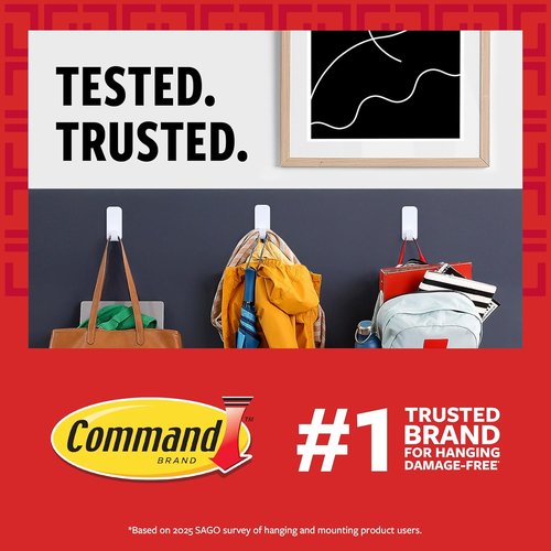 Command 15 lb & 10 lb Picture Hanging Strips - Damage-Free Hangers for 28 Frames | White Adhesive