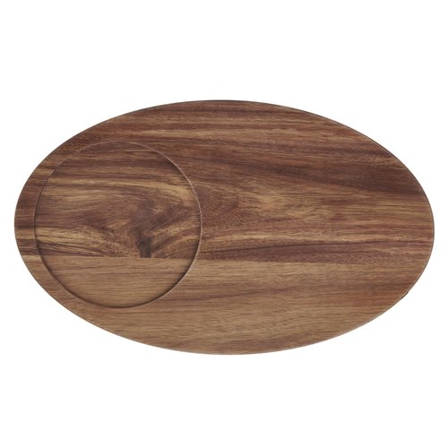 Mikasa Glenwood Oval Serve Board Tray with Glass Cloche Dome, 15.5 inch