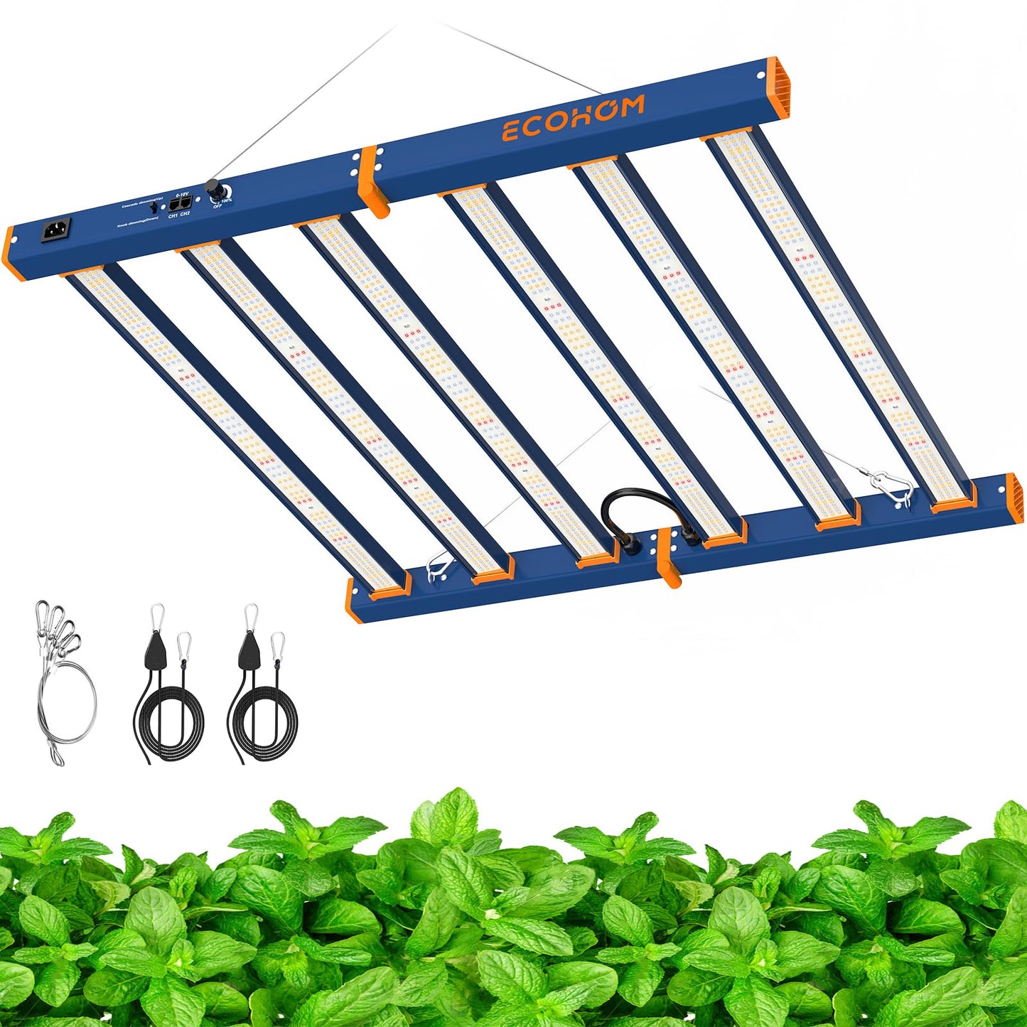 ECOHOM 500W LED Grow Light, Full Spectrum Dimmable Daisy Chain, Pro Bar Style for 4x4ft Grow Tent, Foldable & Hanging Growing Lamp for Indoor Plants Seedlings, Veg and Bloom
