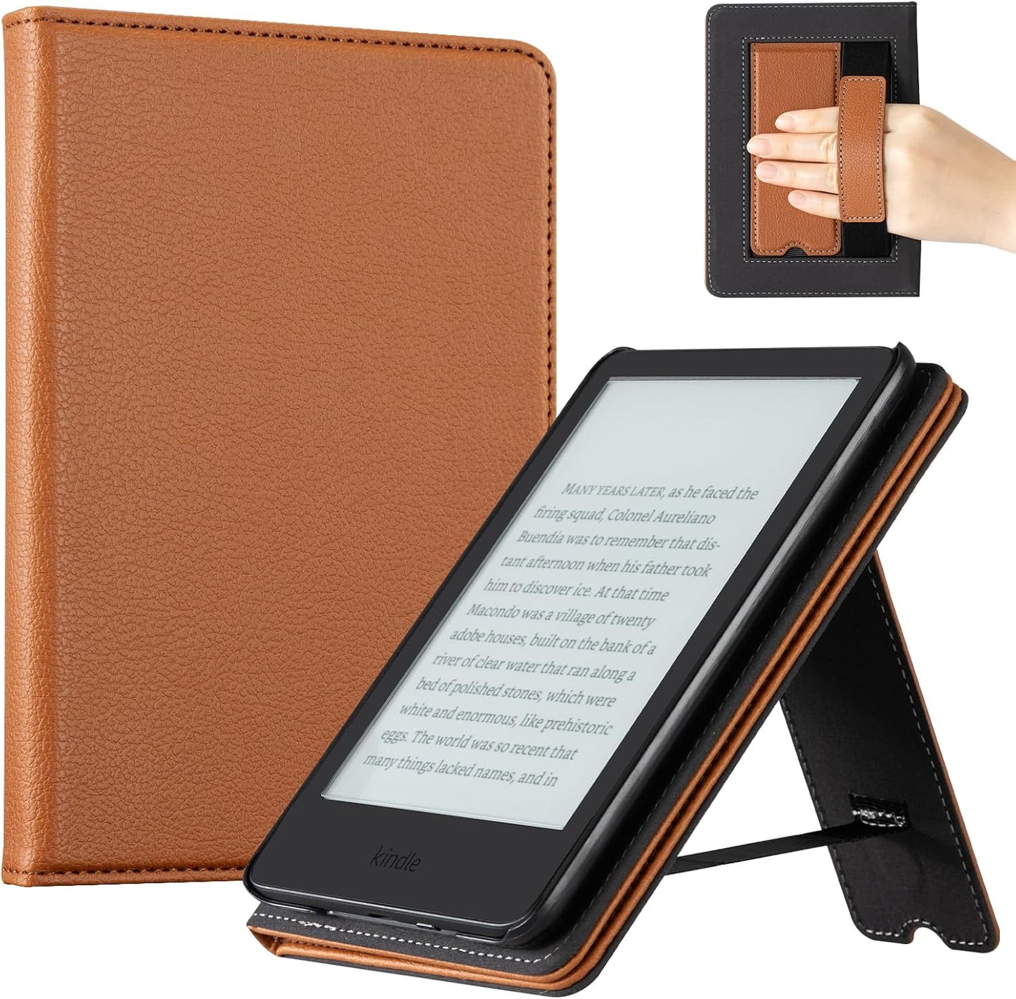 CoBak 6" Case for E-Reader - PU Leather Smart Cover with Auto Sleep/Wake & Hand Strap, not Compatible with Kobo