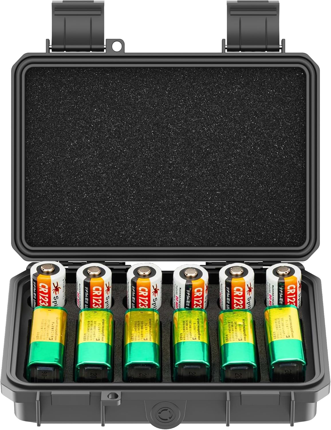 KIWIFOTOS 12 9V CR2 CR123A IP67 CR17345/ CR16340/CR18350/CR15H270 9V Slots & Battery Storage Organizer Case Waterproof