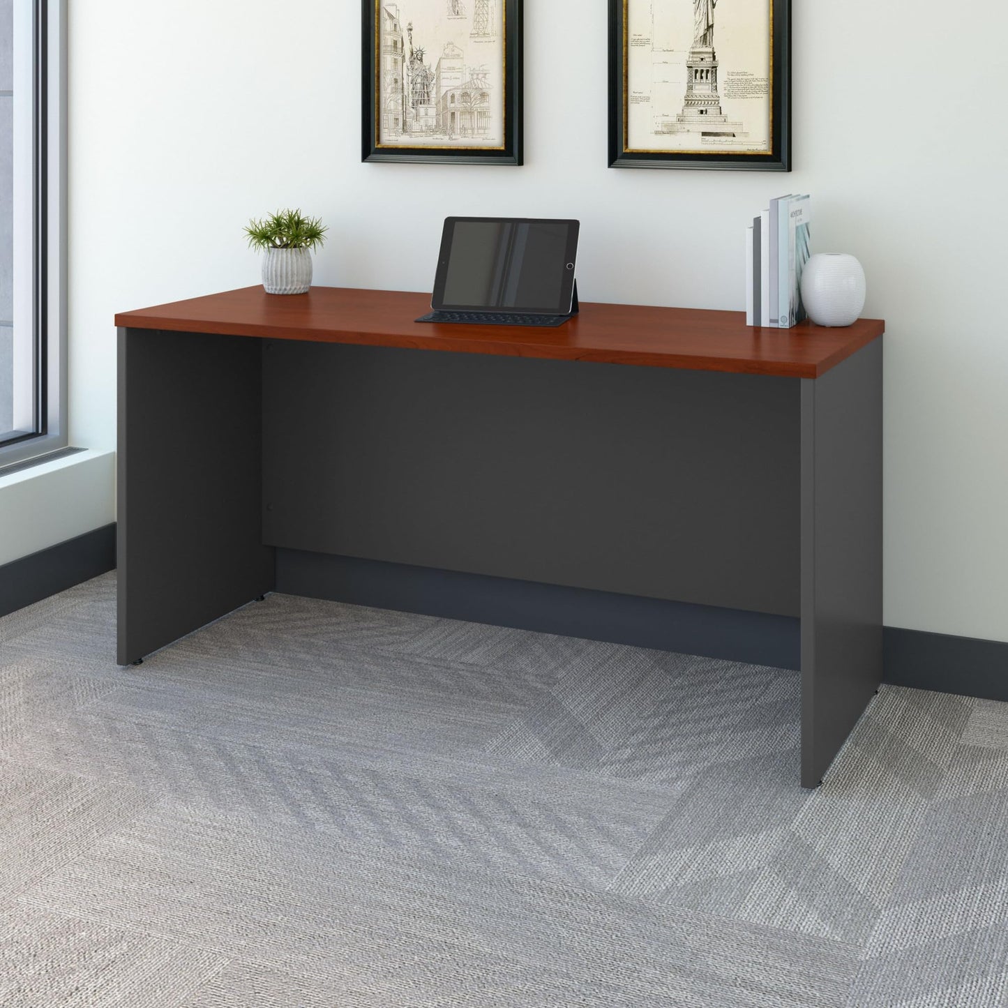 Bush Business Furniture Arrive Waiting Room Coffee Table, Reception Area Center Surface for Commercial Office or Lobby, Natural Elm
