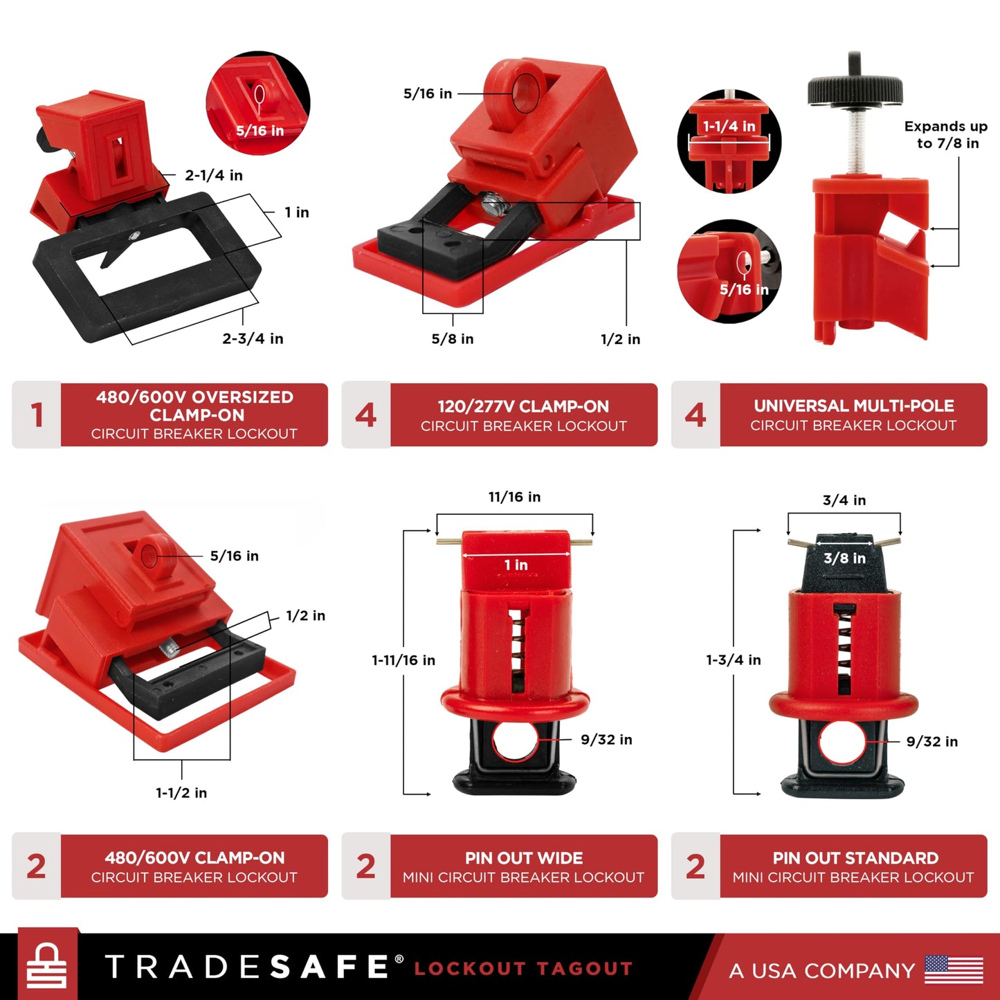 TRADESAFE Lockout Tagout Kit - 95 Lock Out Tag Out Devices, Loto Locks, Safety Tags, Breaker Lockout, Cable Lock, Valve Lock Out, Emergency Stop Button Cover, Plug Lock, Hasps, Lock Out Bag, Tool Bags