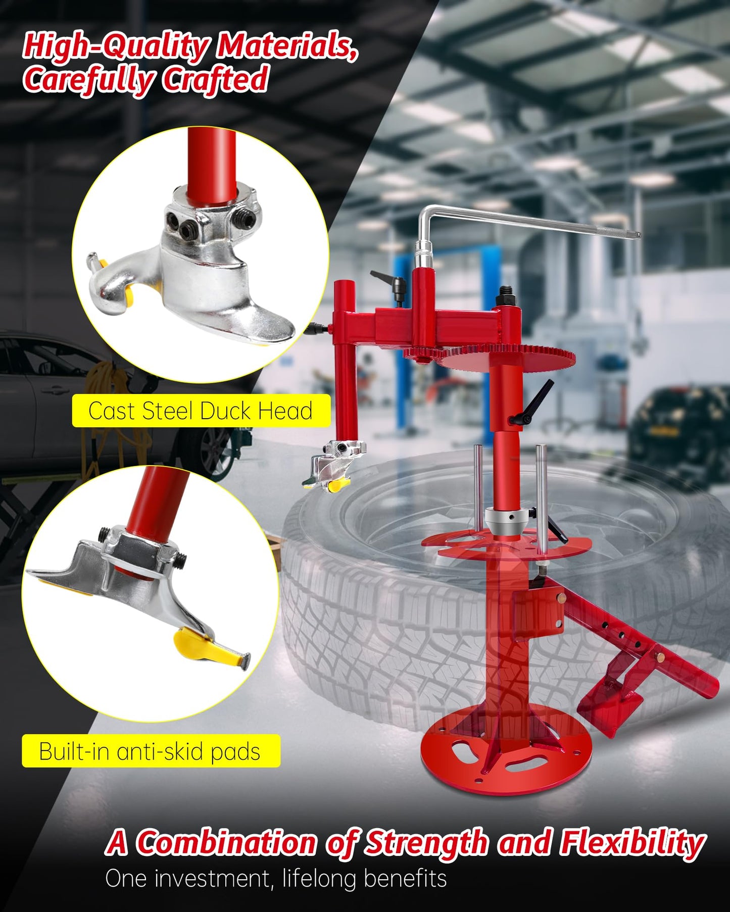 CGENWDCH Upgraded Tire Changer Machine with Gear Transmission System, 16''-21'' Tire Change, Fit for Car/Truck/Trailer/SUV/RV with 16" and Larger Wheels, Not Suitable for Motorcycles, Bicycles