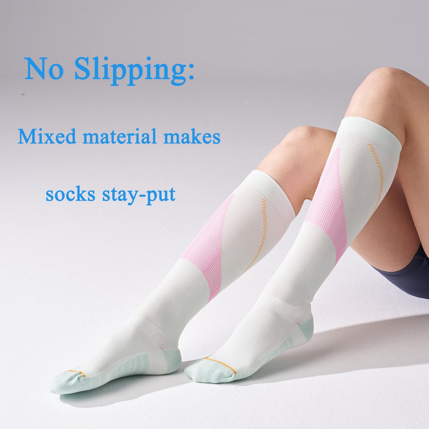Mosithings 4 Pairs Compression Socks For Women 15-20mmHg Graduated Compression Circulation Support Socks For Flying, Color Mix2,S/M