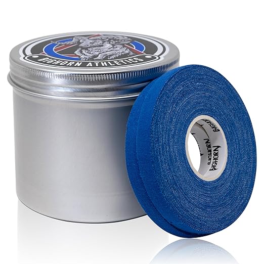 Bighorn Athletics Pro Series Jiu-Jitsu Finger Tape, 8-Rolls with Tin Holder, Enhanced Strength, Residue-Free (0.3-Inch, White)