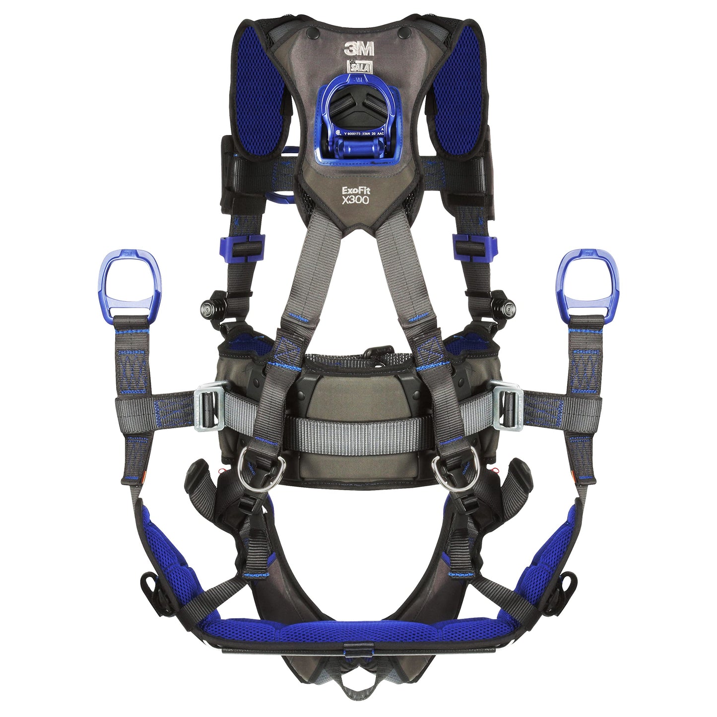 3M 1113376 DBI-SALA ExoFit X300 Telecommunications Tower Suspension Safety Harness, 4 D-Ring Connections, Lightweight Rigid Aluminum Seat, Tongue Leg Buckle, Back and Leg Padding, SRL Adapter, Medium
