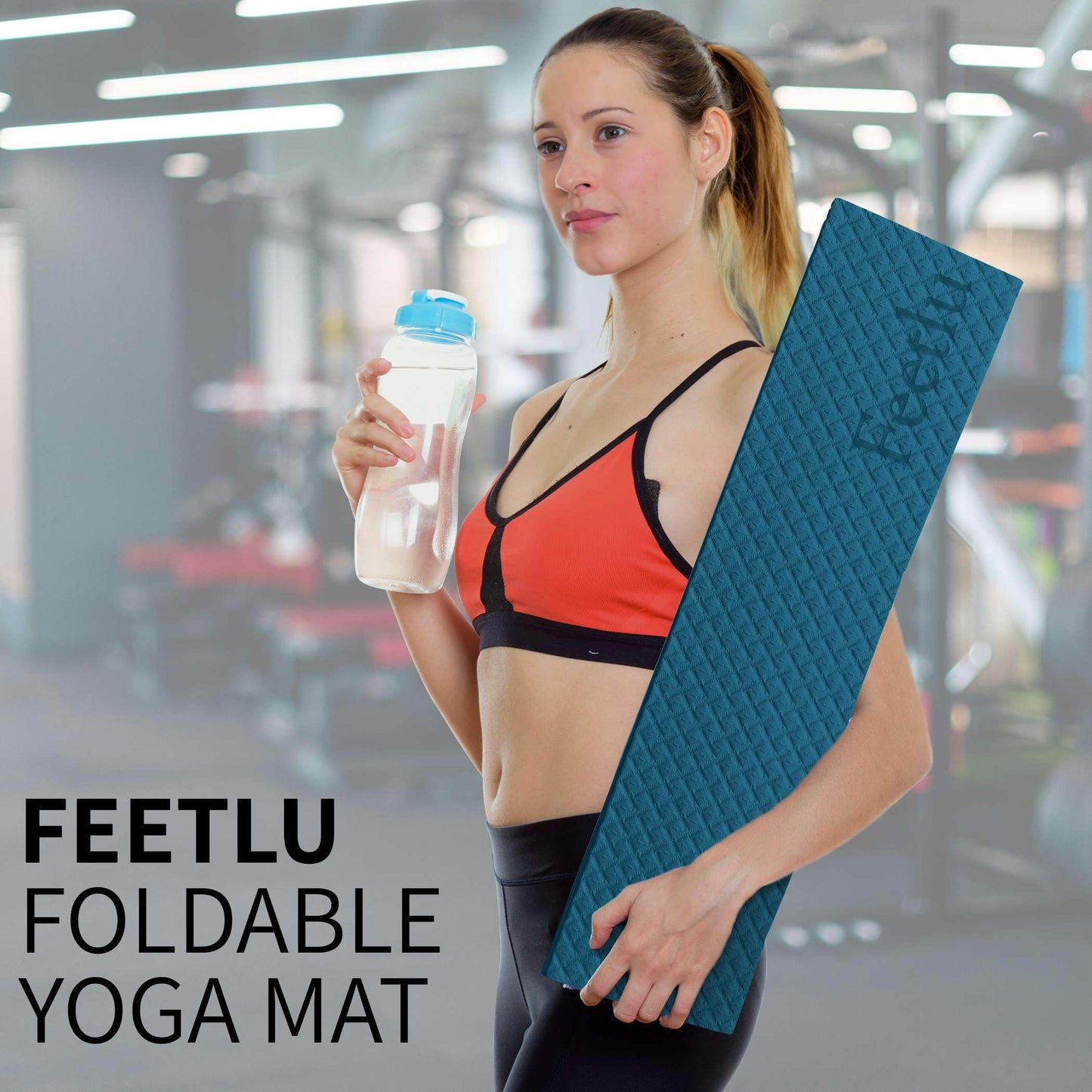 Foldable Yoga Mat – 1/4 Inch Thick, Lightweight, Easy to Store, Non-Slip Travel Yoga Mat for Fitness, Yoga, Pilates, Home Workouts, and Floor Exercises