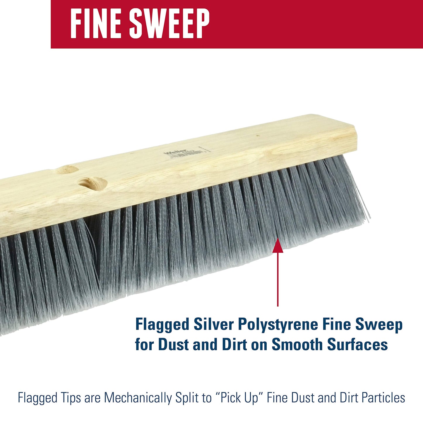 Weiler 70312 10" Bus Brush, Flagged Silver Grey Polystyrene Fill (Pack of 12)