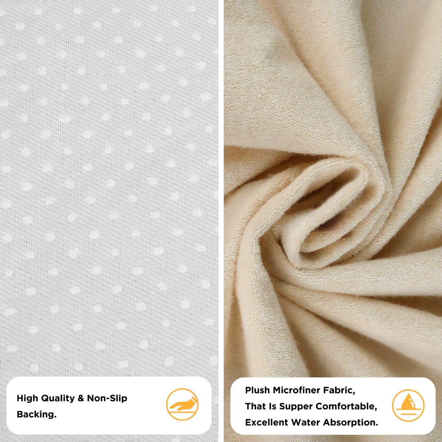 DREAMANIA Waterproof Seat Cover Towel, 2PCS Premium Sweat Carseat Protector, Perfect for Universal Anti-Slip Car Truck SUV Seat, Great for Surfing Yoga Gym Workout, Tan