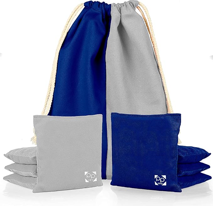 Professional Cornhole Bags - Set of 8 Regulation All Weather Double Sided - Sticky Side/Slick Side Bean Bags for Pro Corn Hole Game