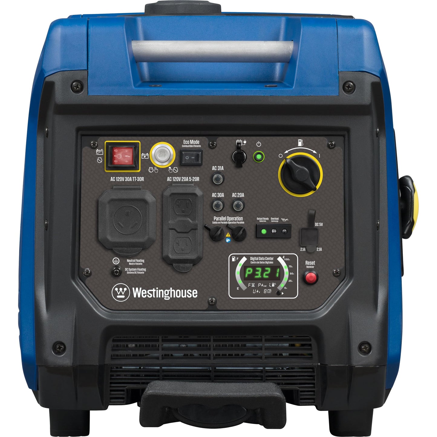 Westinghouse 5000 Peak Watt Super Quiet Portable Inverter Generator, Remote Electric Start with Auto Choke, Wheel & Handle Kit, RV Ready, Gas Powered, Parallel Capable