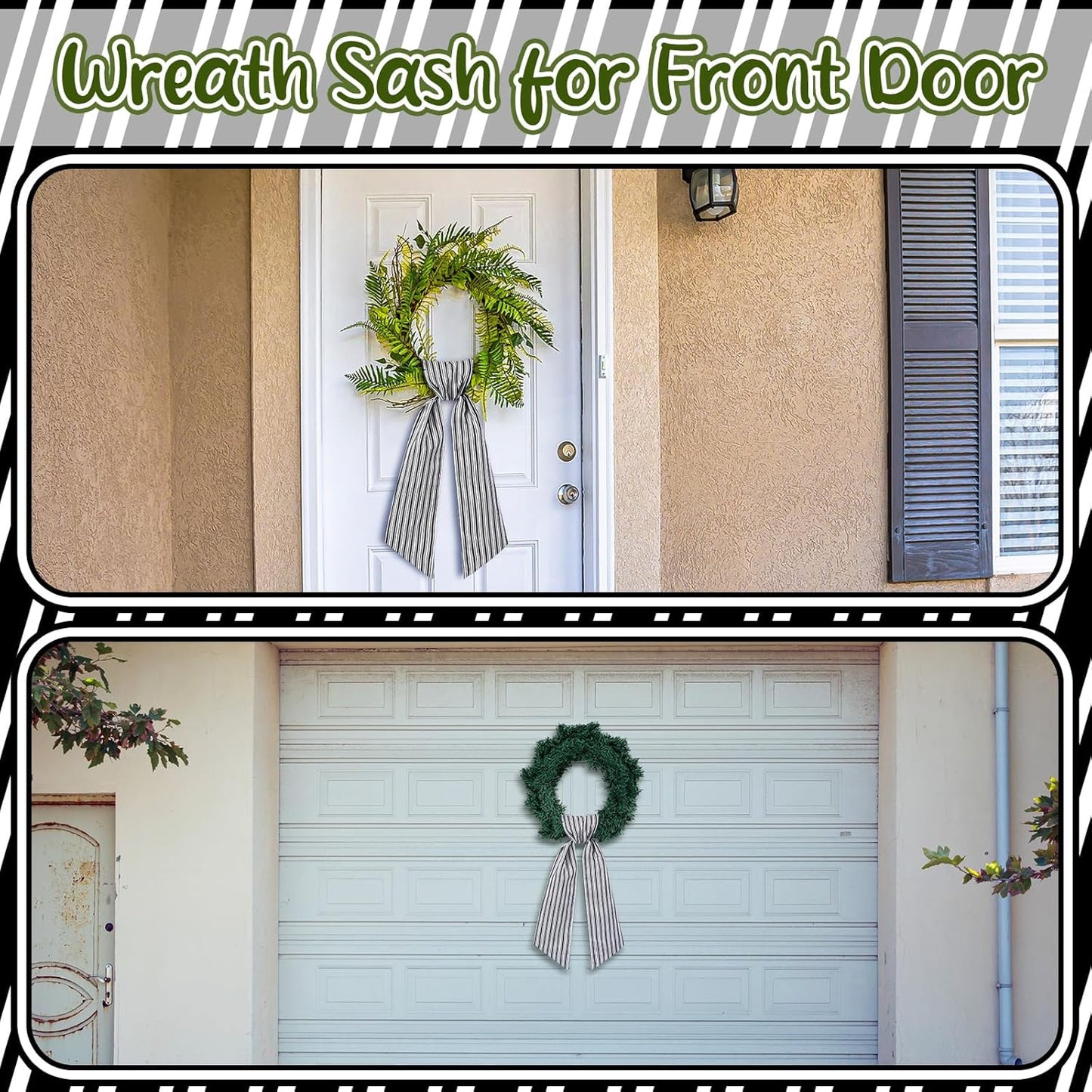 VitalCozy Wreath Sash - Chinoiserie Easter Spring Decor | 4.5" W x 56" L for Indoor/Outdoor Use