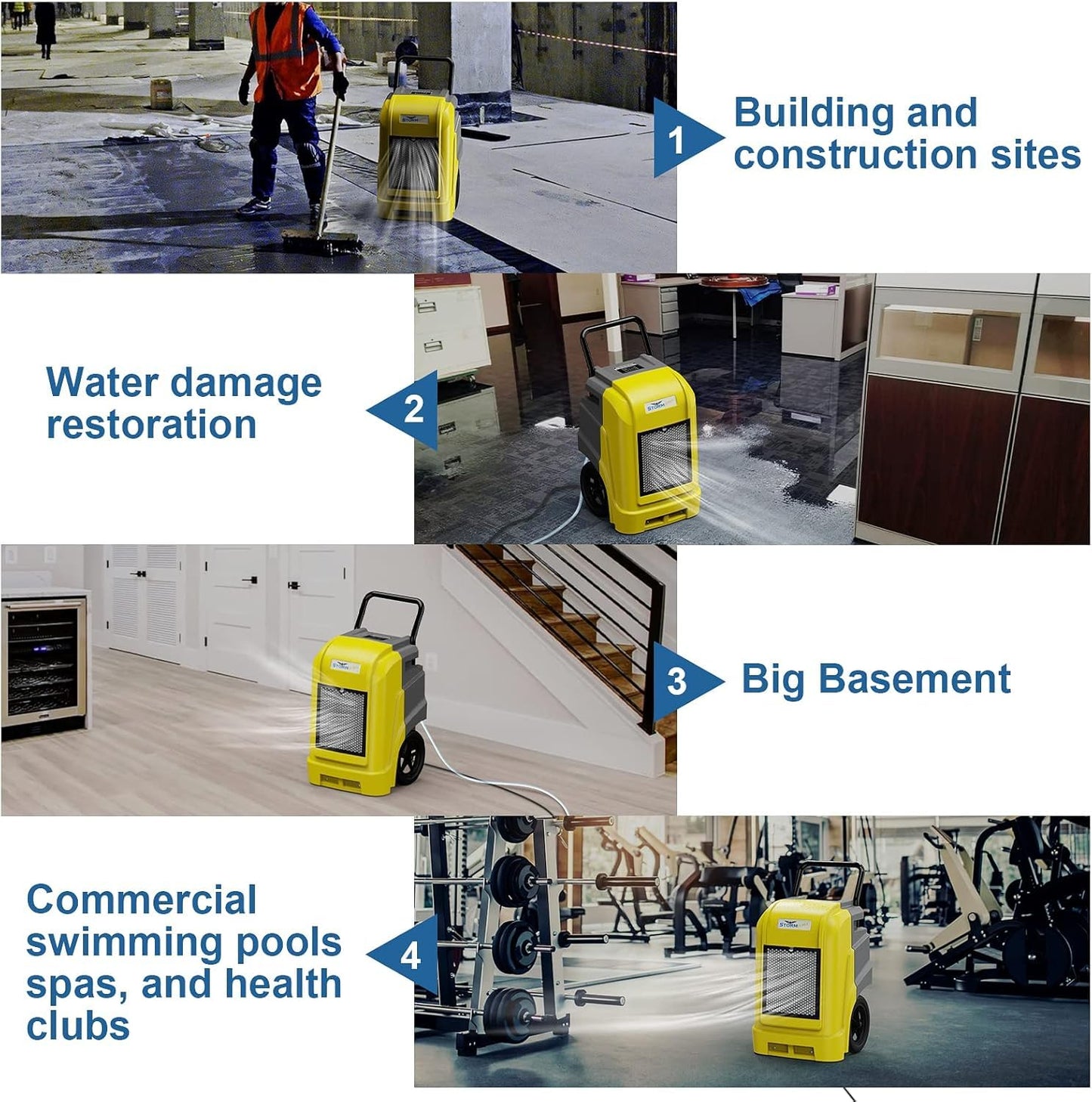 ALORAIR Commercial Dehumidifier with Pump Drain Hose, 190 Pints Industrial Dehumidifiers Large Capacity for Basements, Garages, Mall & Job Sites, 6 Years Limited Warranty