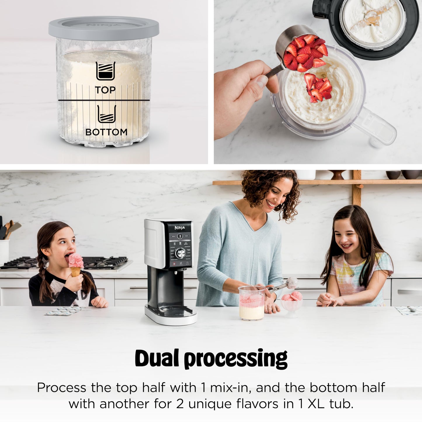 Ninja CREAMi Deluxe Ice Cream Maker | 11-in-1 Create Frozen Desserts, Sorbet, Milkshakes, Yogurt & More | Includes 2 Dishwasher Safe XL 24 Oz. Tubs with storage lids | Silver | NC501
