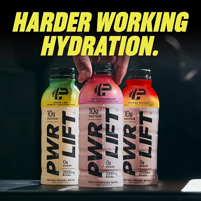 Whey Protein Water Sports Drink by PWR LIFT | Variety Pack | Keto, Vitamin B, Electrolytes, Zero Sugar, 10g of Protein | Post-Workout Energy Beverage | 16.9oz (Pack of 12)