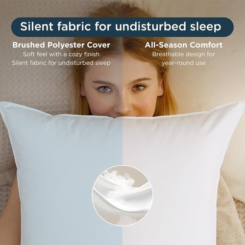 Bedsure King Size Pillows Set of 2 - Soft Down Alternative Hotel Collection for All Sleep Positions, 28"x19", White
