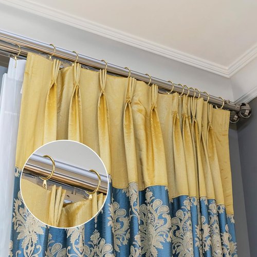 Hotop Metal Drapery Curtain Rings - 30 Pcs Set with 0.98/1.26/1.65 Inch Interior Diameter | Gold Finish