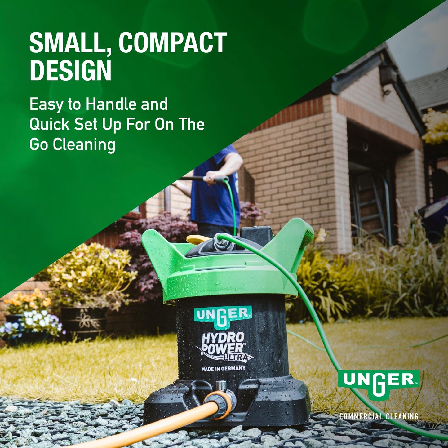 Unger Commercial HydroPower Ultra DI Tank - Pure Water for Professional Window Cleaners - Includes Deionization Resin, Small - UHP01