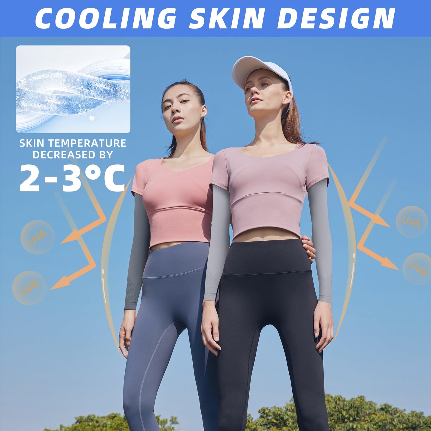 BHYTAKI 4 Pairs UV Sun Protection Arm Sleeves, UPF 50 Sports Cooling Arm Compression Sleeves for Men Women Teenager