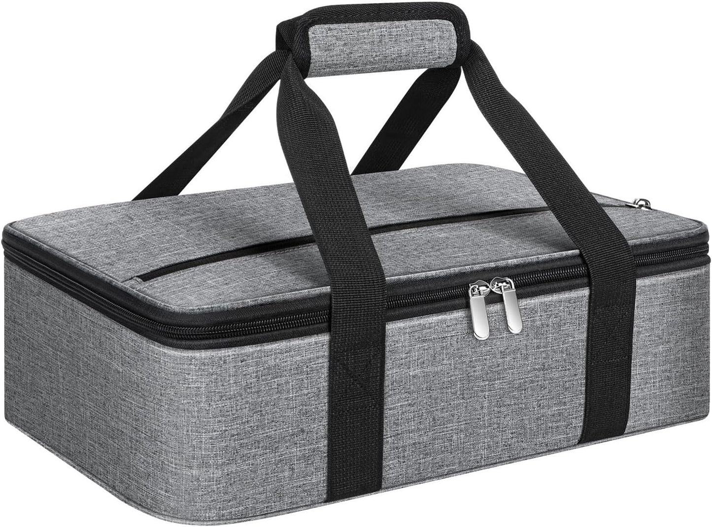 Skiennix Insulated Casserole Carrier - Portable Hot/Cold Food Tote for Potlucks | Fits 9" x 13" Dish - Grey
