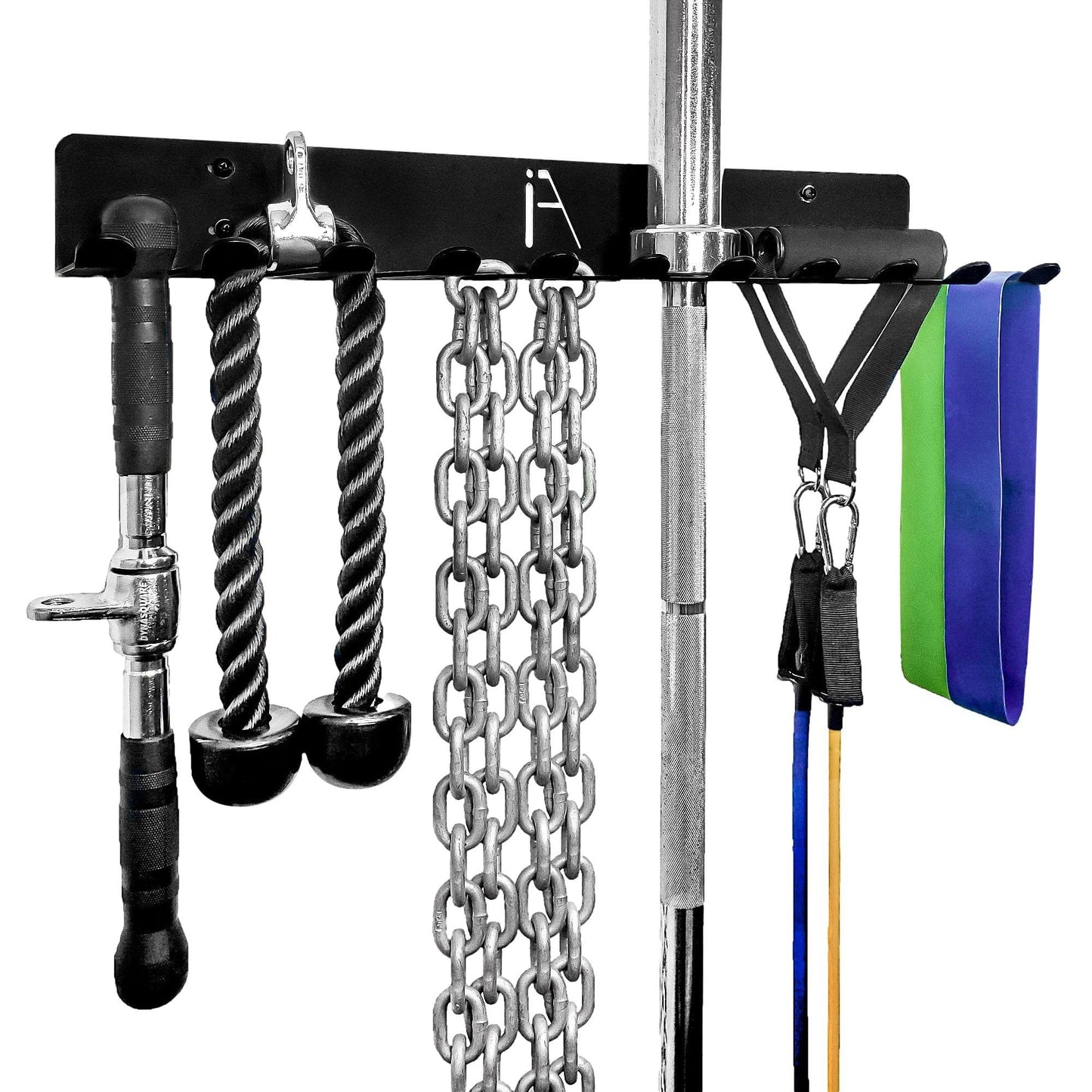 IRON AMERICAN USA Omega Beast Gym Storage Rack 11-Hook Heavy-Duty Gym Wall Organizer Gym Caddy Hanger - Gym Accessory Storage - Resistance Bands, Jump Ropes, Barbells, Lifting Belts, Cable Attachments