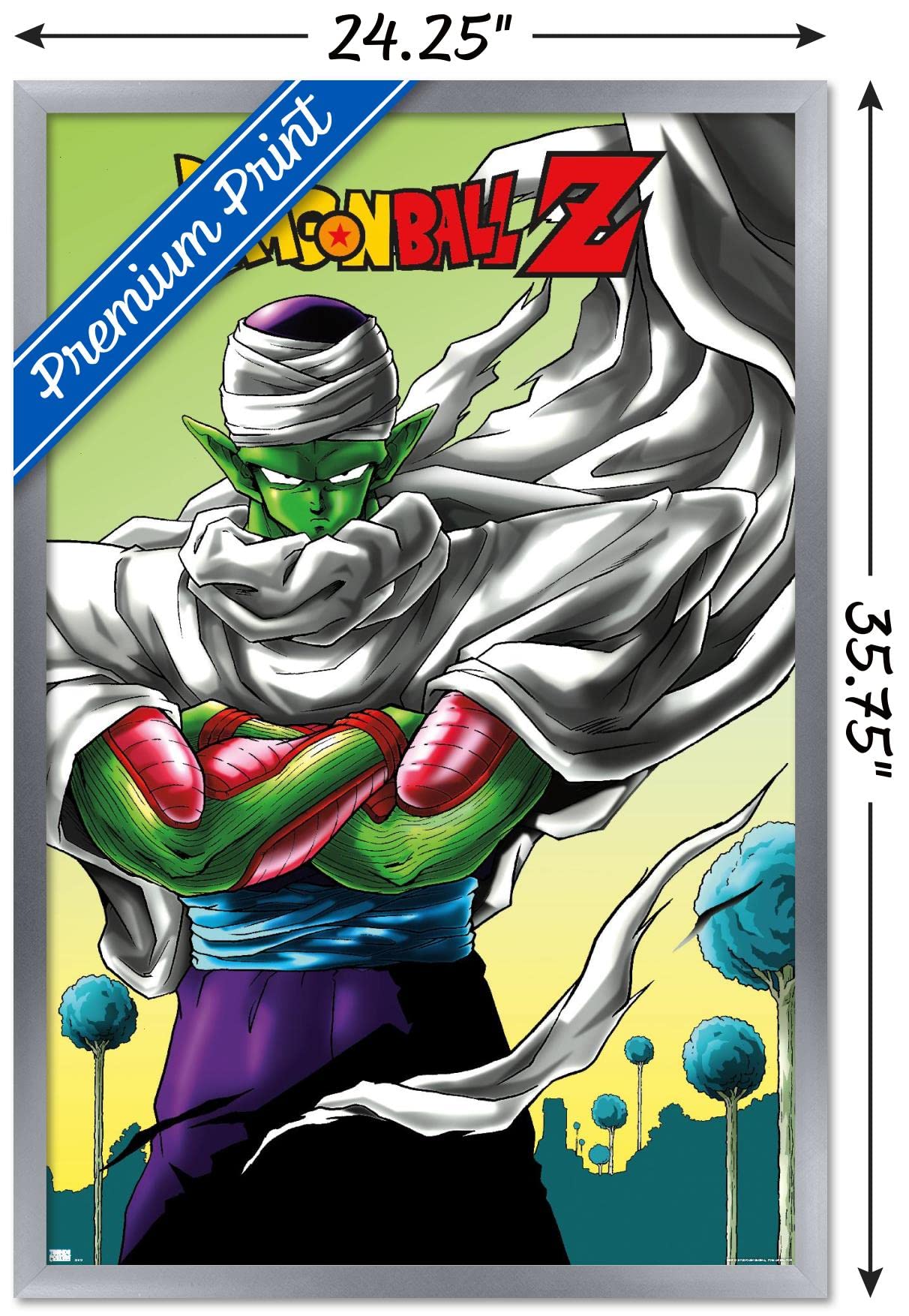 Trends International Dragon Ball Z - Piccolo Wall Poster, 22.375" x 34", Silver Framed Version