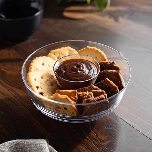 Amazing Abby - Charlie - 2-Pack Plastic Chip and Dip Bowl, Clear Serving Platter, Unbreakable Party Appetizer Tray, BPA-Free, Dishwasher-Safe, Great for Chips, Salsa, Veggies, Snacks, and More