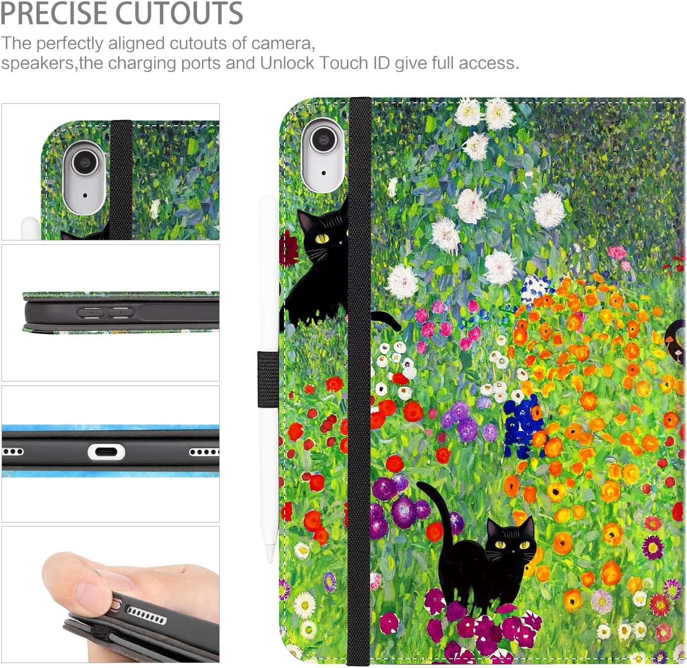 CutebriCase (A16) 11th 2025, 10th Case for iPad Generation iPad Generation Case with Pencil Holder Multi-Angle View