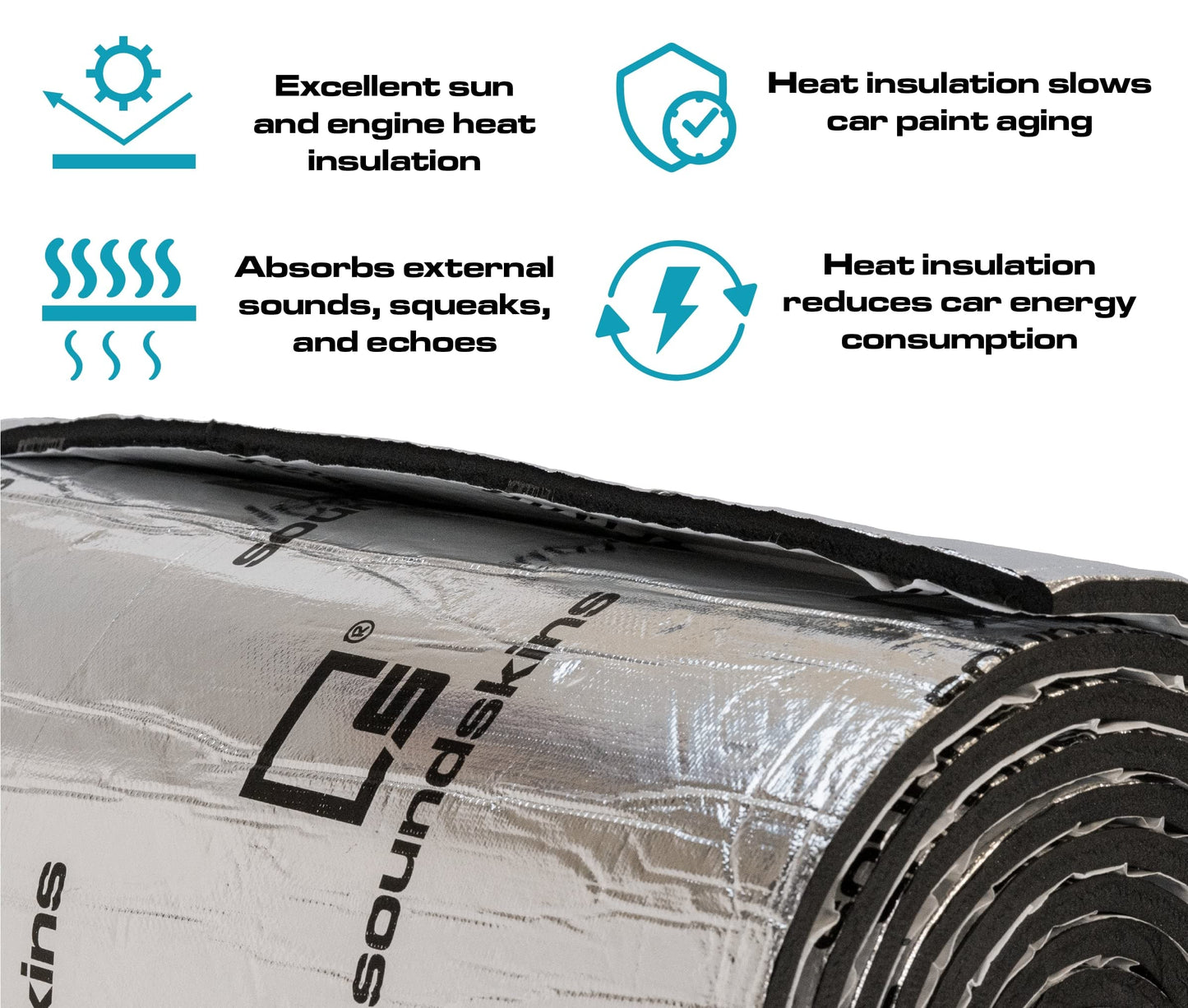 SoundSkins SSK-HTSHLD 394mil/10mm Dual Layer Insulated Heat Shield Mat - 54 sqft. Thermal Barrier and Vibration Control