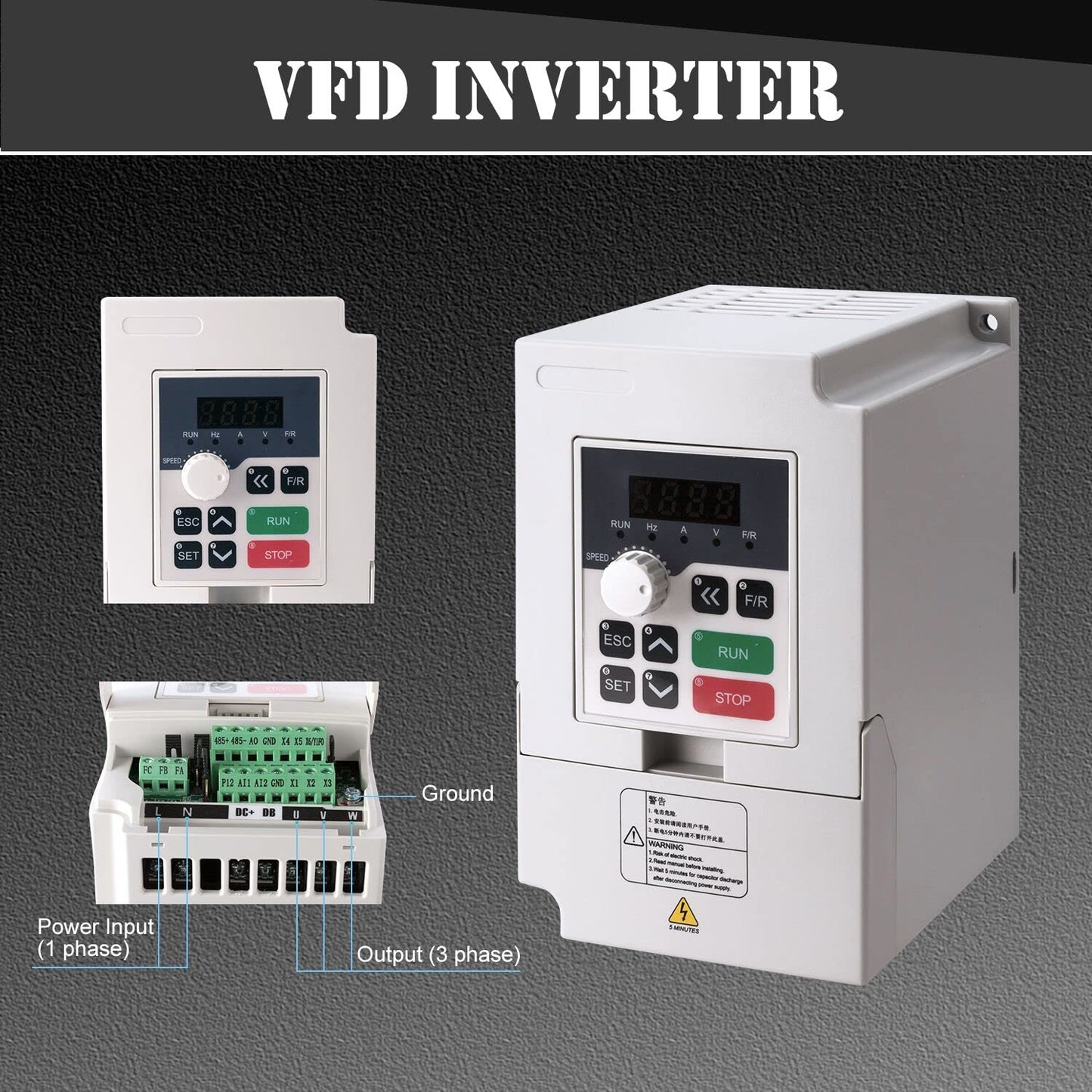 CNC Spindle Motor Kits, 220V 1.5KW 65mm Water Cooled Spindle Motor CNC motor +220V 1.5KW VFD+Clamp Mount +Water Pump+ Water pipe+ER11 Collet set + Drill bits+ wires+wrenches for CNC Router Machine