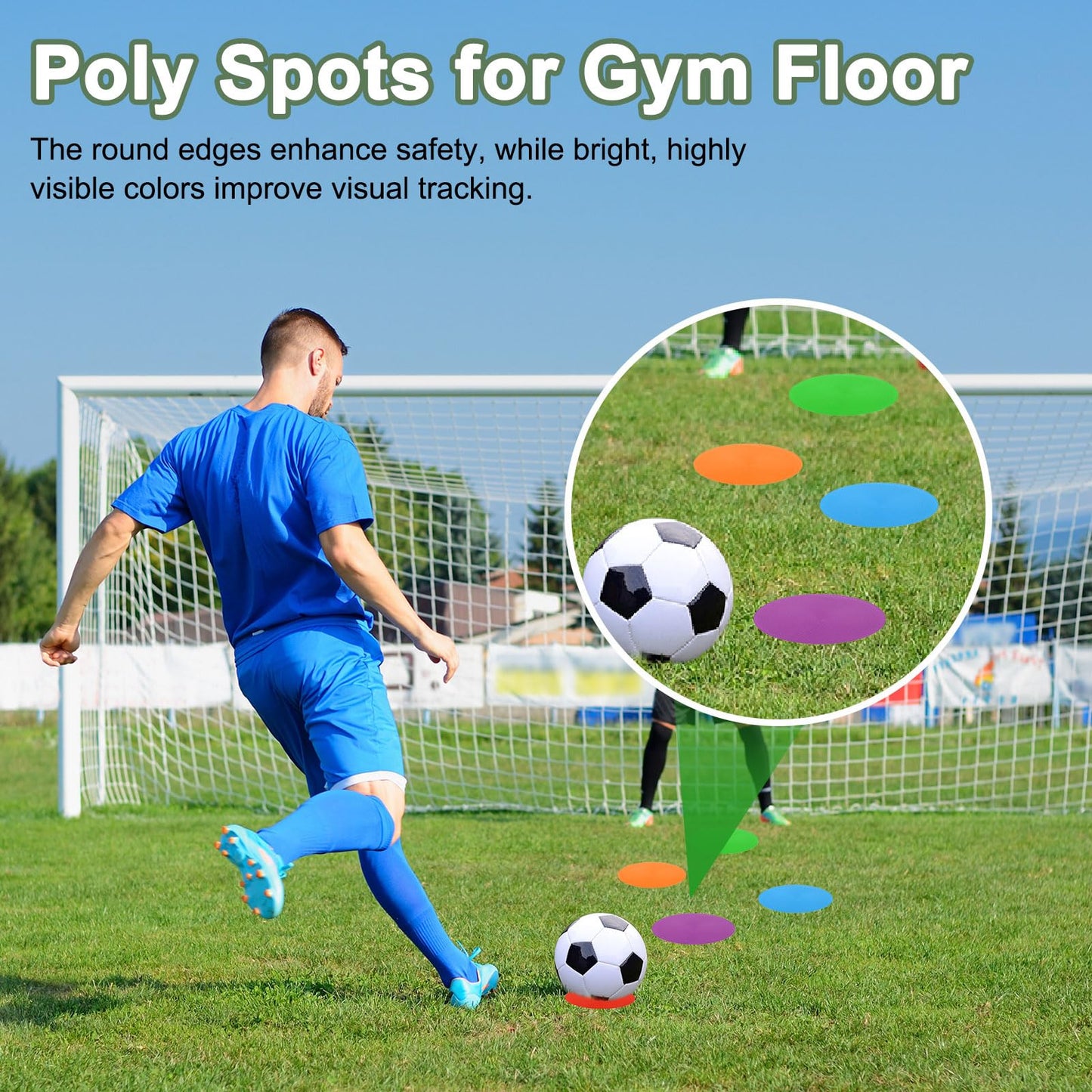 YELARXI Spot Markers, Poly Spot Marker for Agility Training Floor Dots Non Slip Flat Field Cones 15 Pcs & 9 in & Orange - for (Soccer/Speed Training/Gaming/Basketball/Dance Practice)