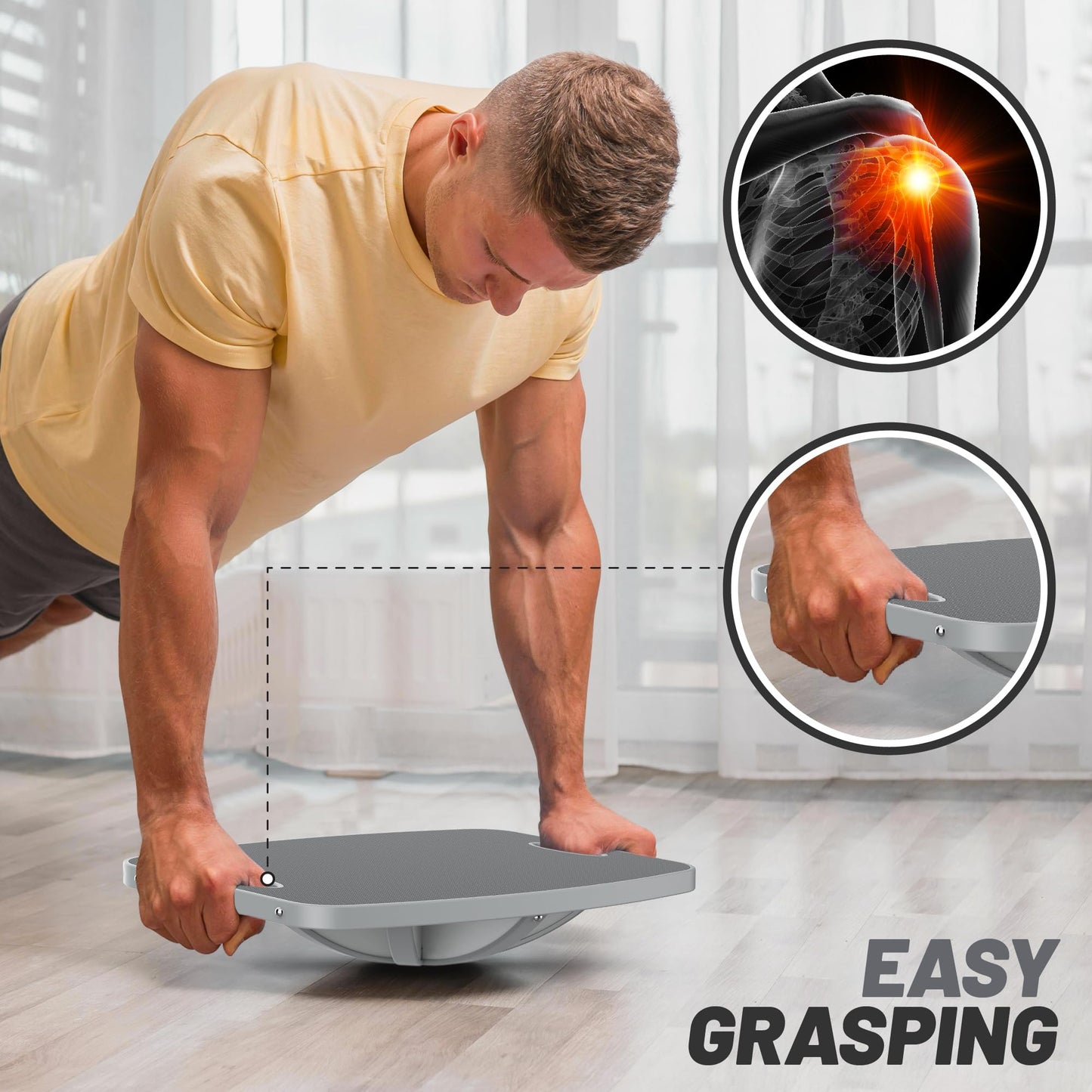 Professional Wooden 360° Rotating Balance Board, Anti-Slip wobble board, 500 lbs Capacity. Perfect for under-desk standing, physical therapy, rehab, core & stability training, and fun for all ages.