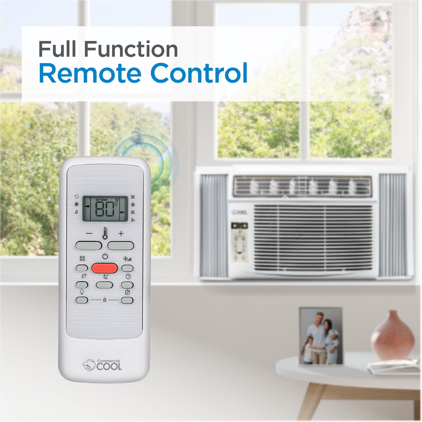 COMMERCIAL COOL 14,300 BTU Window Air Conditioner, Window AC with Full Function Remote Control and Electronic Thermostat, Air Conditioner Window Unit up to 700 Sq. Ft. with Energy Saver & Sleep Mode