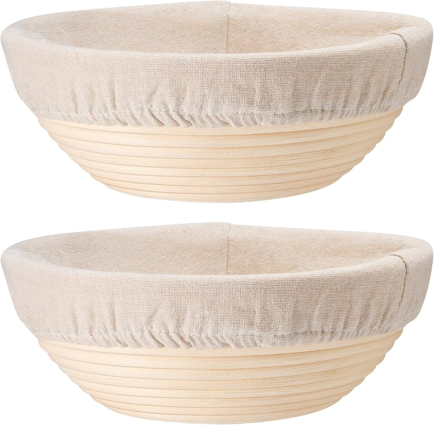 P&P CHEF 9-Inch Bread Proofing Baskets - Set of 2 Handmade Rattan Dough Making Baskets | Ideal for Sourdough Baking