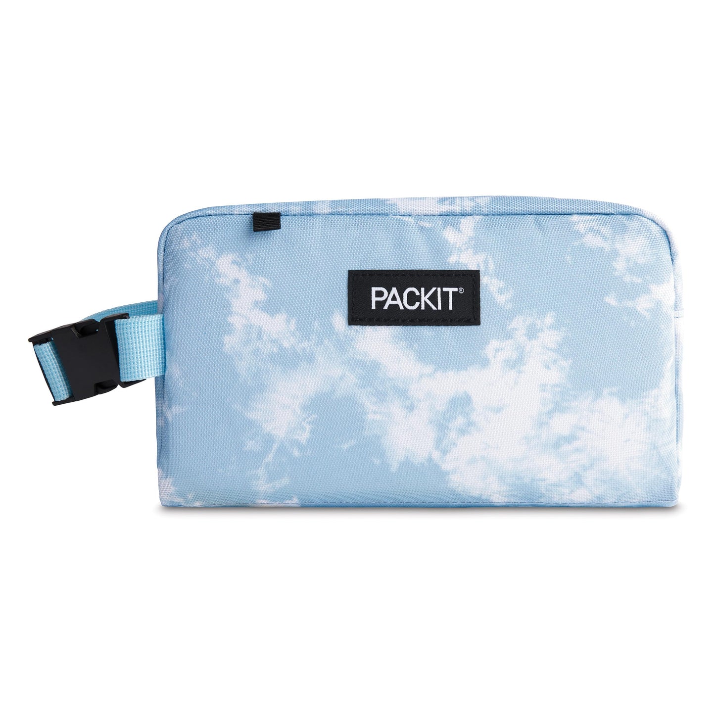 PackIt Freezable Snack Box, Blue Sky, Built with EcoFreeze Technology, Collapsible, Reusable, Zip Closure with Buckle Handle, Designed For Work Snacks, Fresh Snacks On the Go, Adults, and All Ages