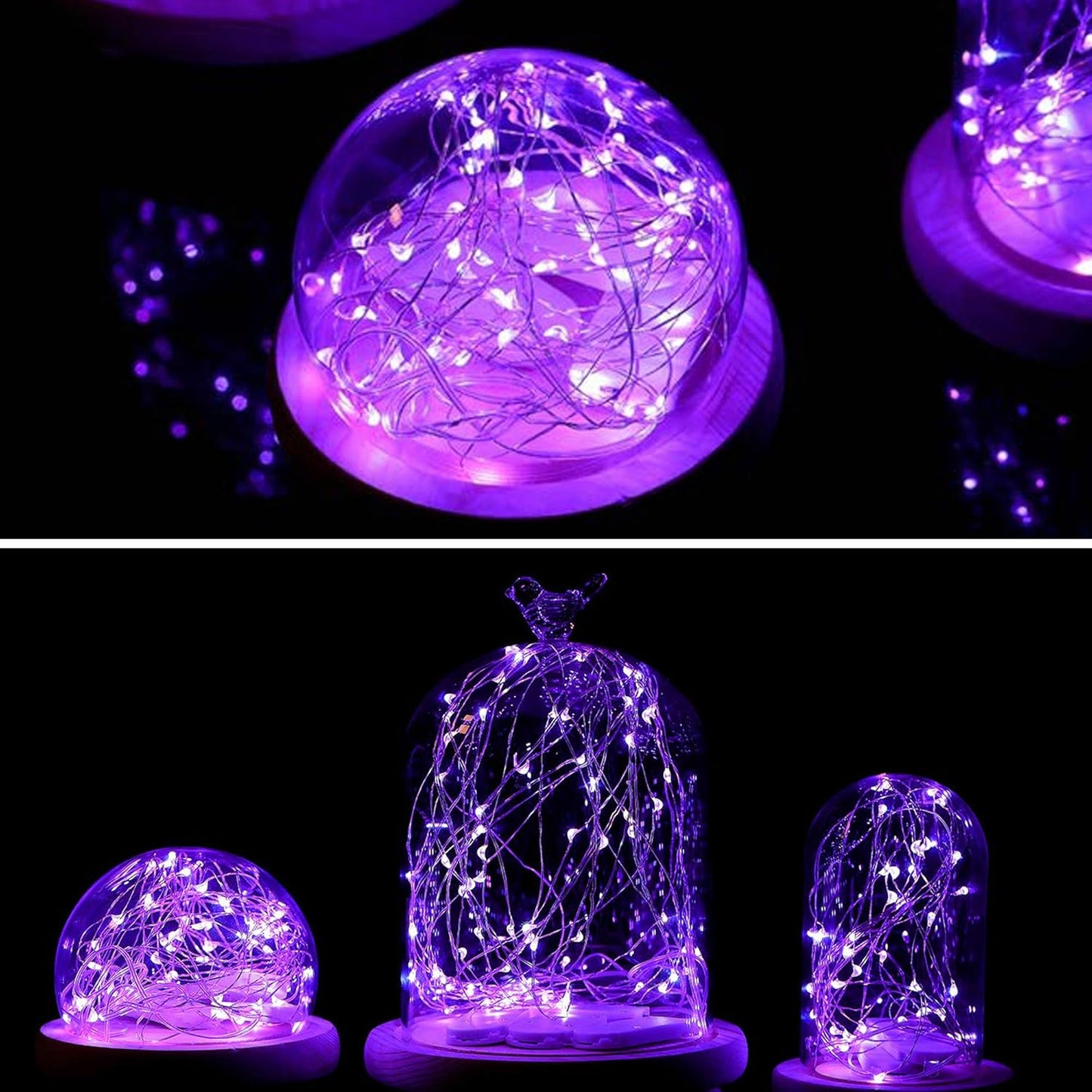 VOOKRY 30 LED Fairy Lights - 10 ft Purple Waterproof String Lights for DIY Weddings & Parties