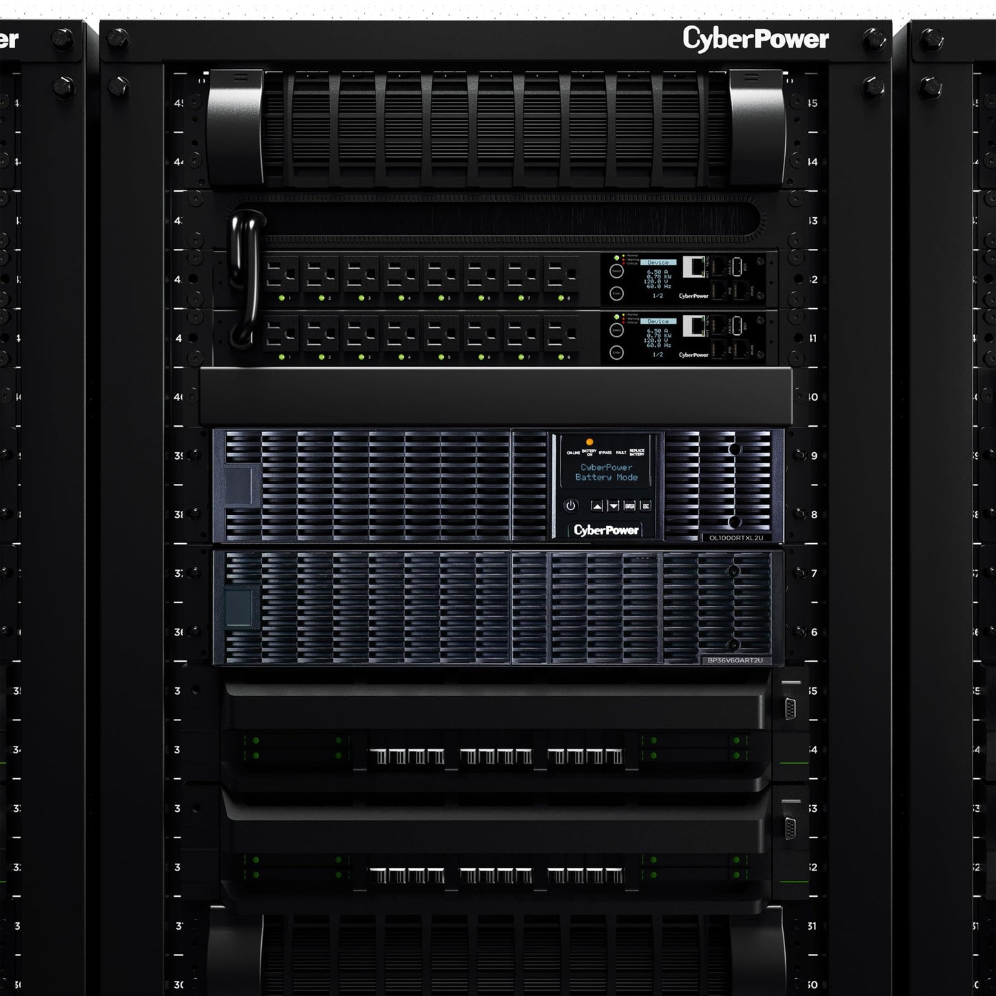 CyberPower OL1500RTXL2U Smart App Online UPS System, 1500VA/1350W, 8 Outlets, 2U Rack/Tower