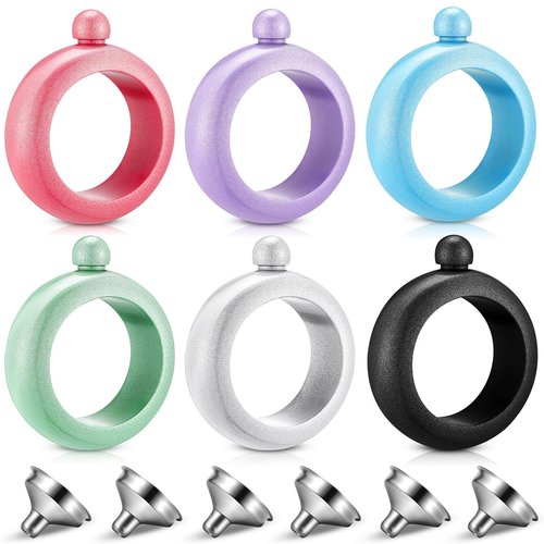 Dandat 6 Set Bracelet Bangle for Women 3.5 oz Stainless Steel Bangle Bottle for Wedding, Bridesmaid, Birthday, Bridal Shower, Party, Bachelorette (Elegant Colors)