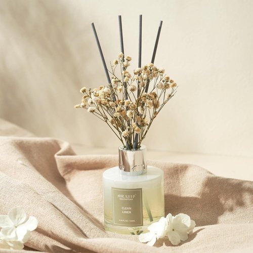 Airkeep Reed Diffuser Set - Clean Linen Home Fragrance with 8 Reed Sticks | 3.38 fl oz (100 ml)