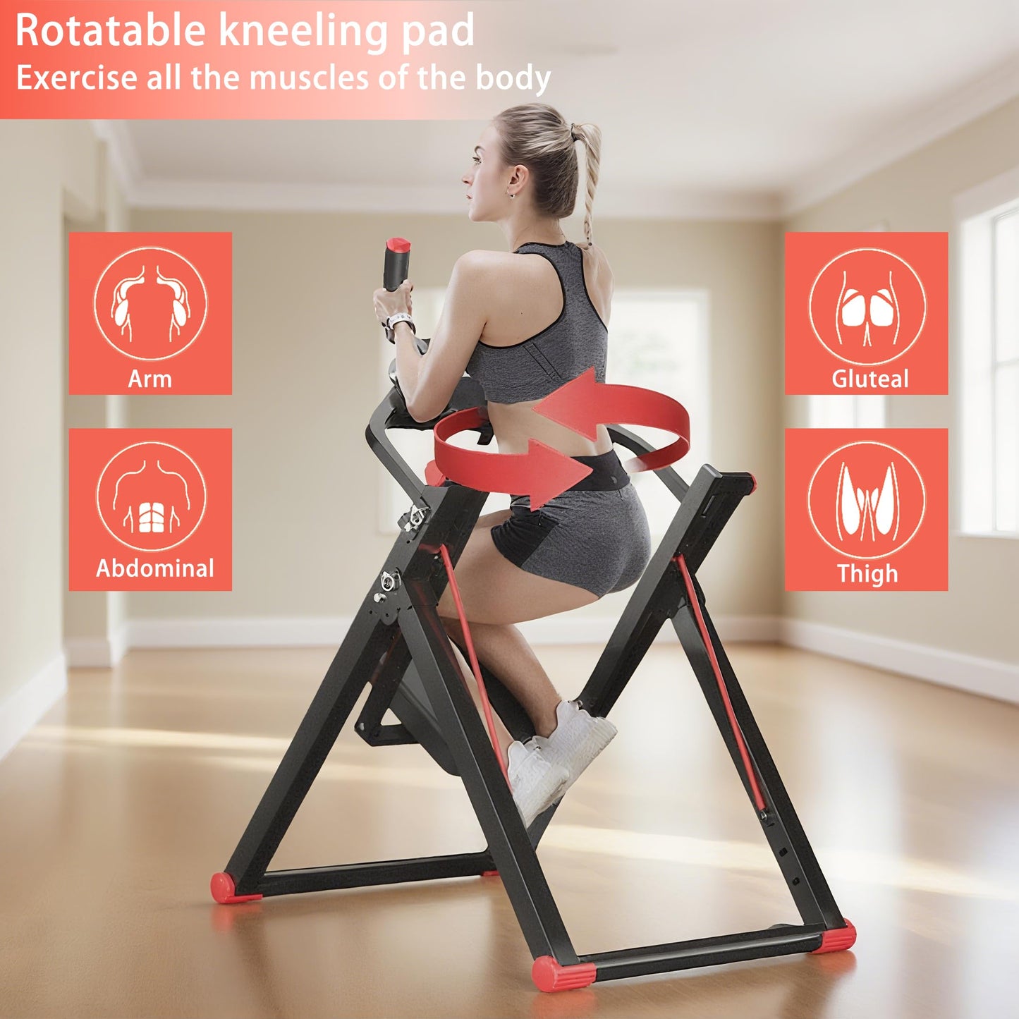 Vicamy Silent Ab Machine, No-Track Ab Workout Equipment for Home Gym, Adjustable Resistance Ab Trainer Machine for Adults,Rotatable Full Body Training for Waist Twister