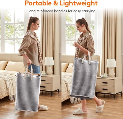 Lifewit Laundry Basket - 80L Collapsible Hamper with Reinforced Handles | Waterproof Design, Black