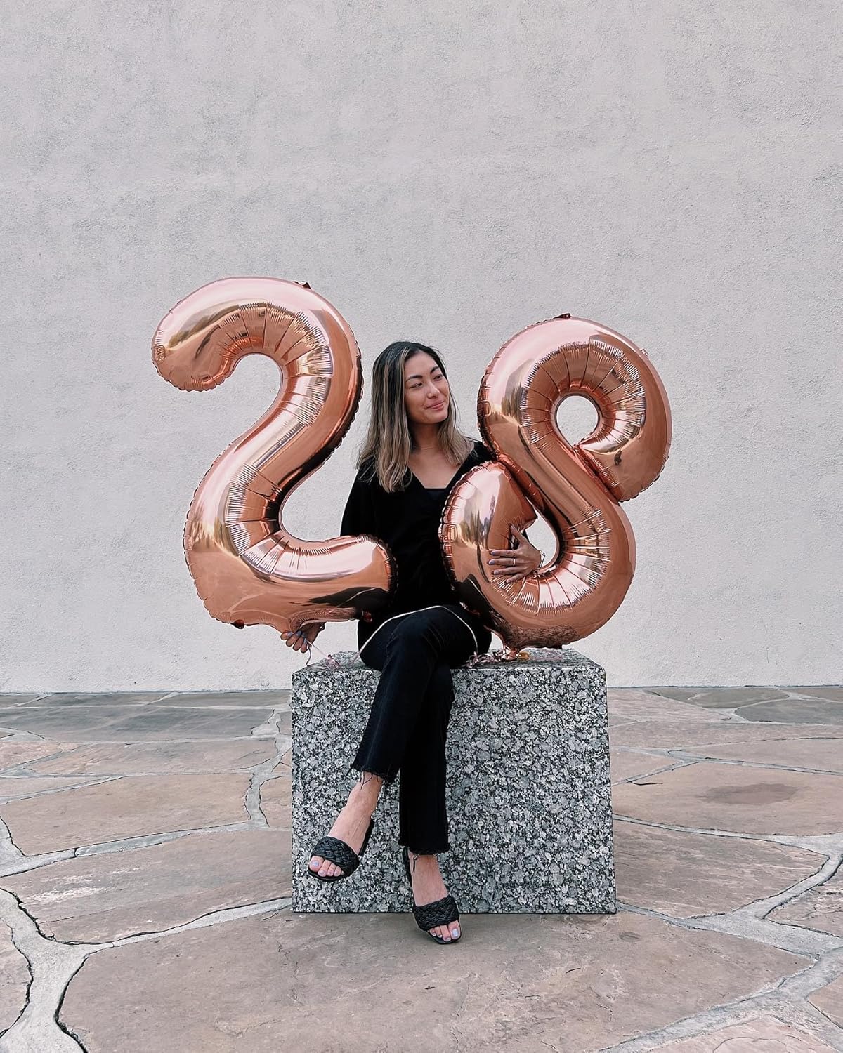 Rose Gold Number 18 Balloon - 40 Inch 18th Birthday Decoration for Women & Men