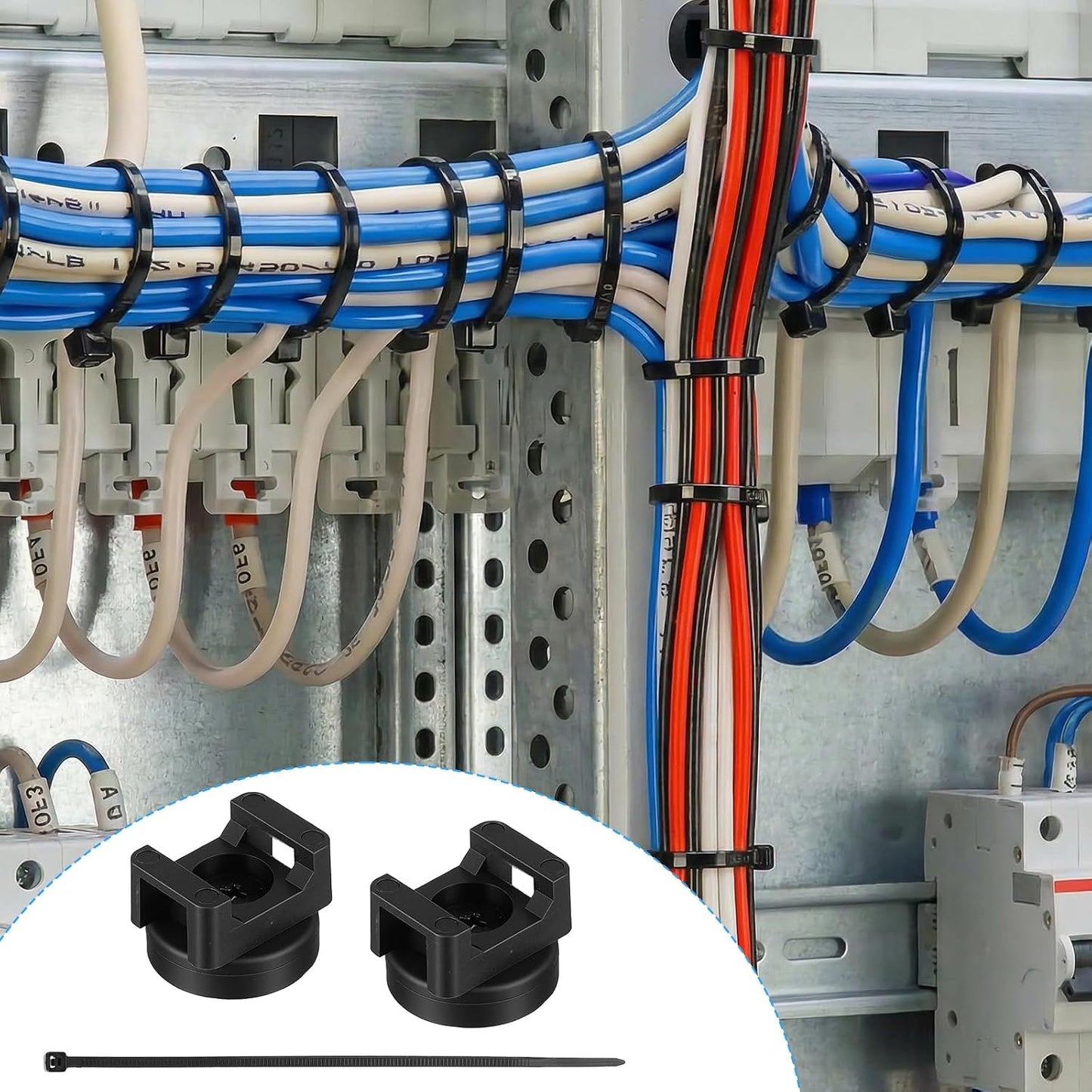 Kegeeei 120Pcs 20 100 Magnetic Zip Tie Mounts Heavy-Duty Magnet Bases & Nylon Cable Ties for Strong, Neat Wire