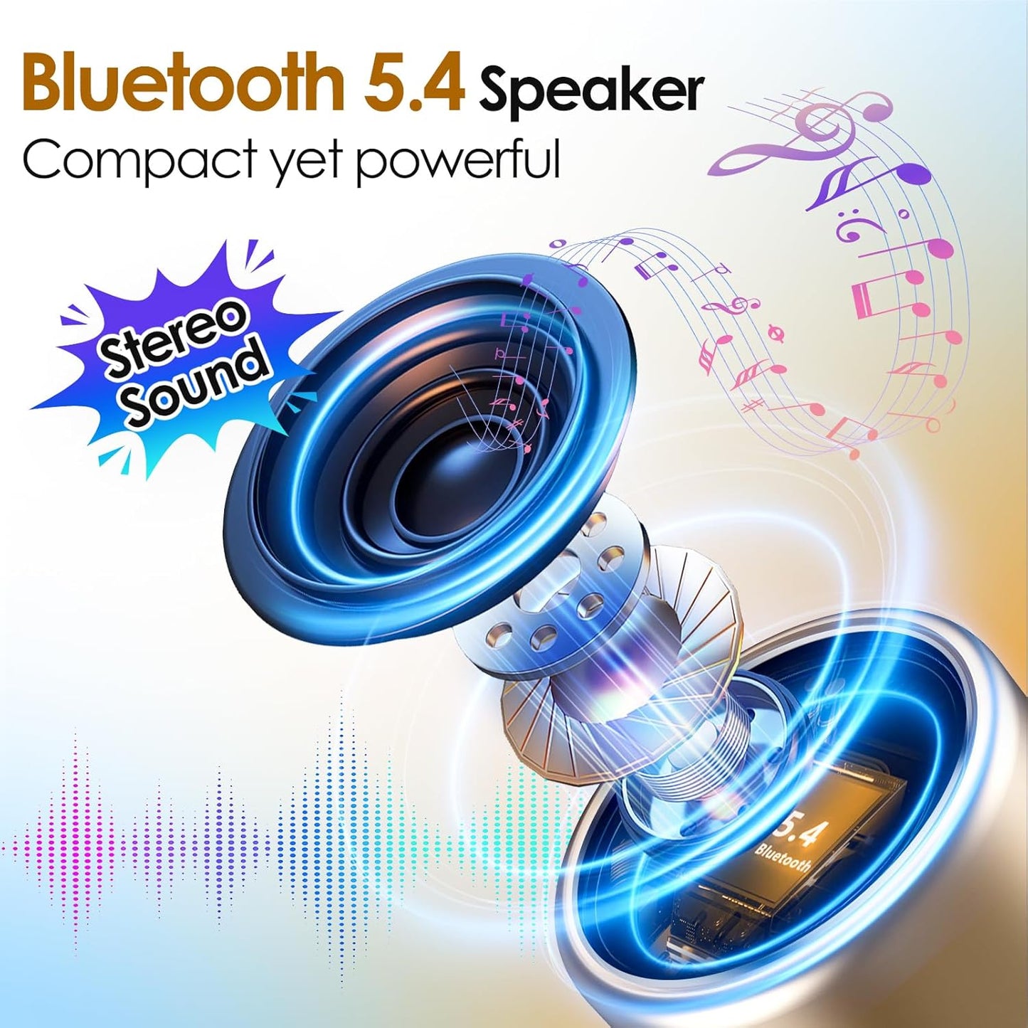 Keransean BT5.4, 12H Mini Bluetooth Speaker with Battery Life & Noise Reduction Mic Portable Wireless Speakers