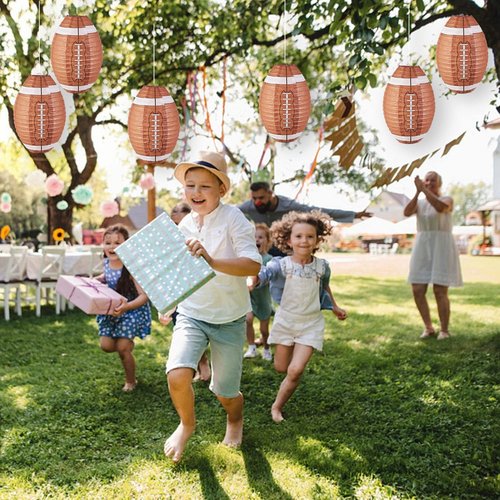 Easy Joy 12 Inch Football Party Decorations Football Lanterns Football Paper Lanterns Football Hanging Lanterns Creative Football Party Decorations