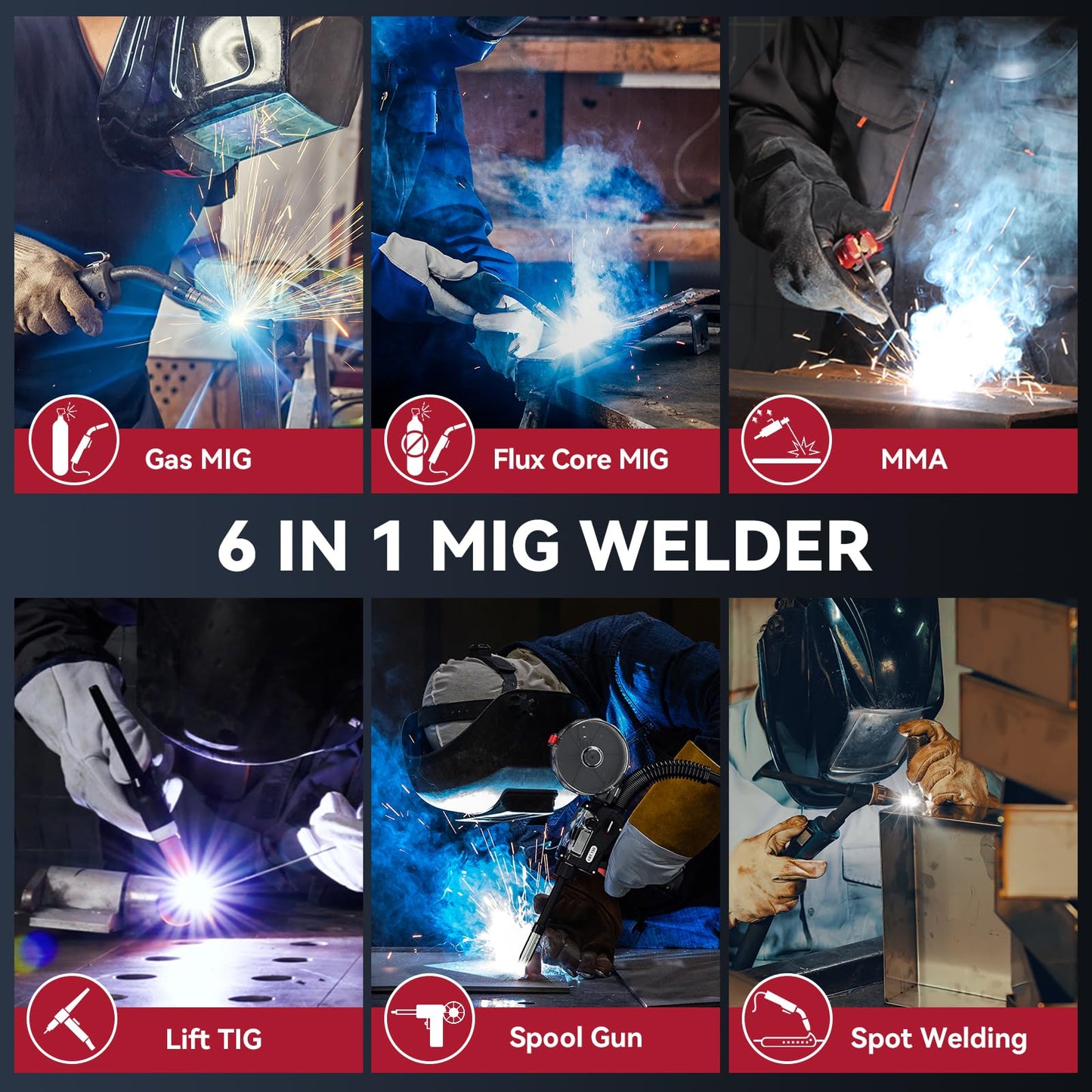 ARCCAPTAIN 250A MIG Welder with Professional 8" Weliding Pliers